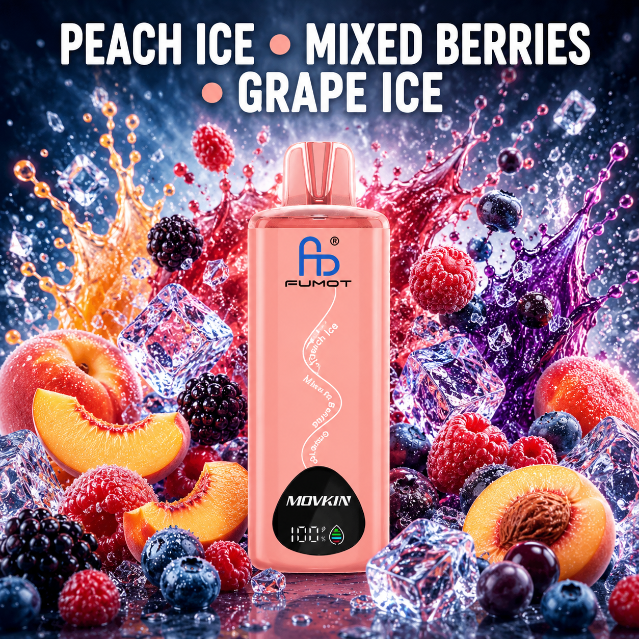 Fumot RandM Eco 3in1 24000 ZÜGE - Peach Ice - Mixed Berries - Grape Ice