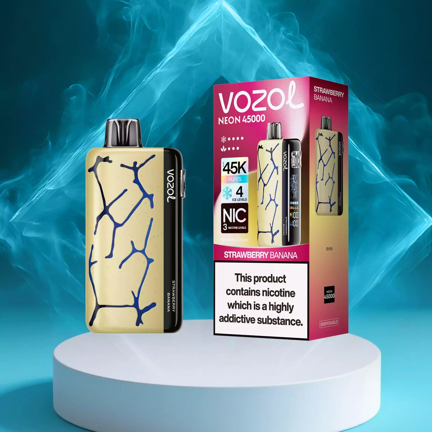 VOZOL NEON 45000 ZÜGE - Strawberry Banana