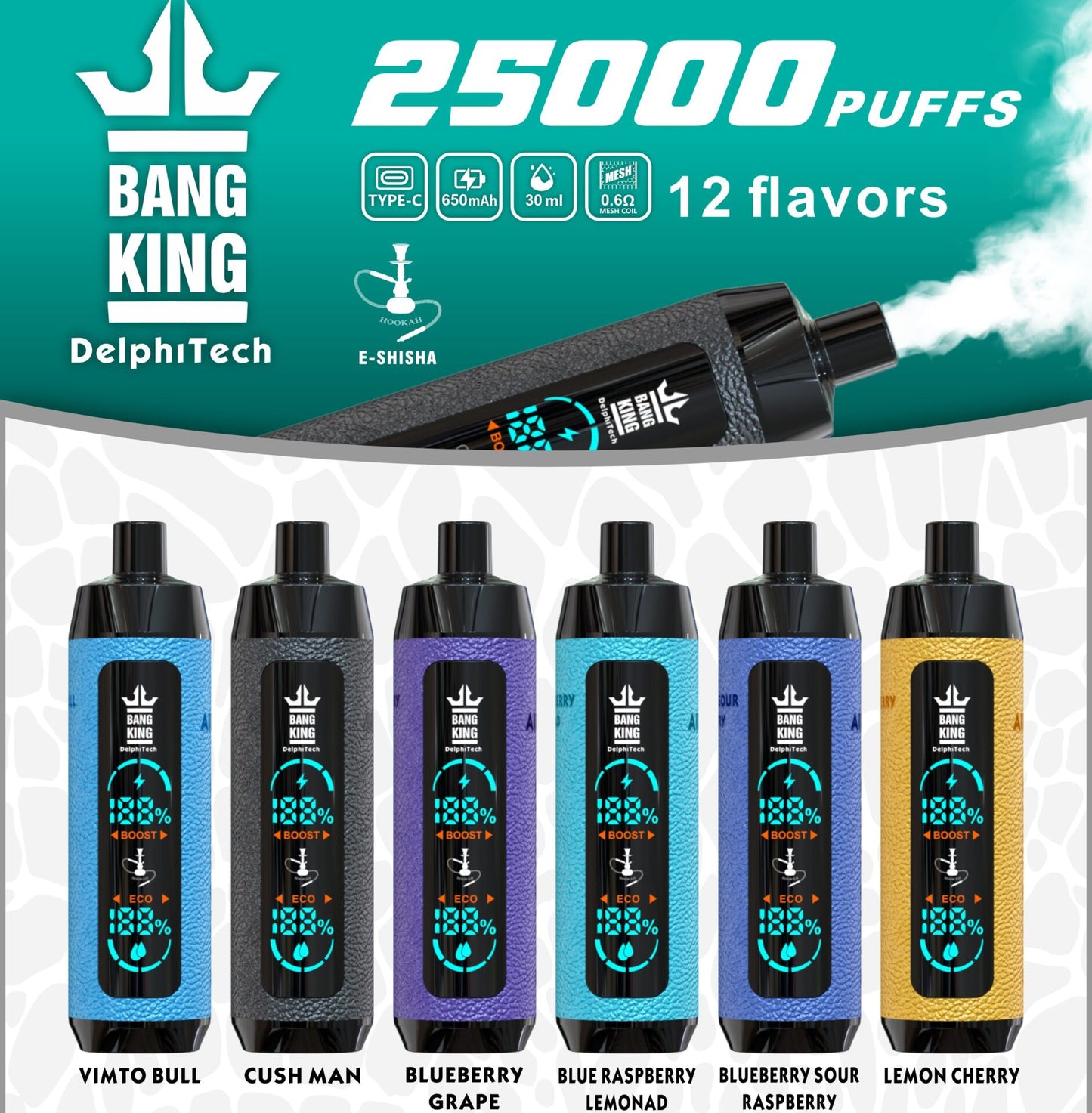 BANG KING E-SHISHA 25000 ZÜGE