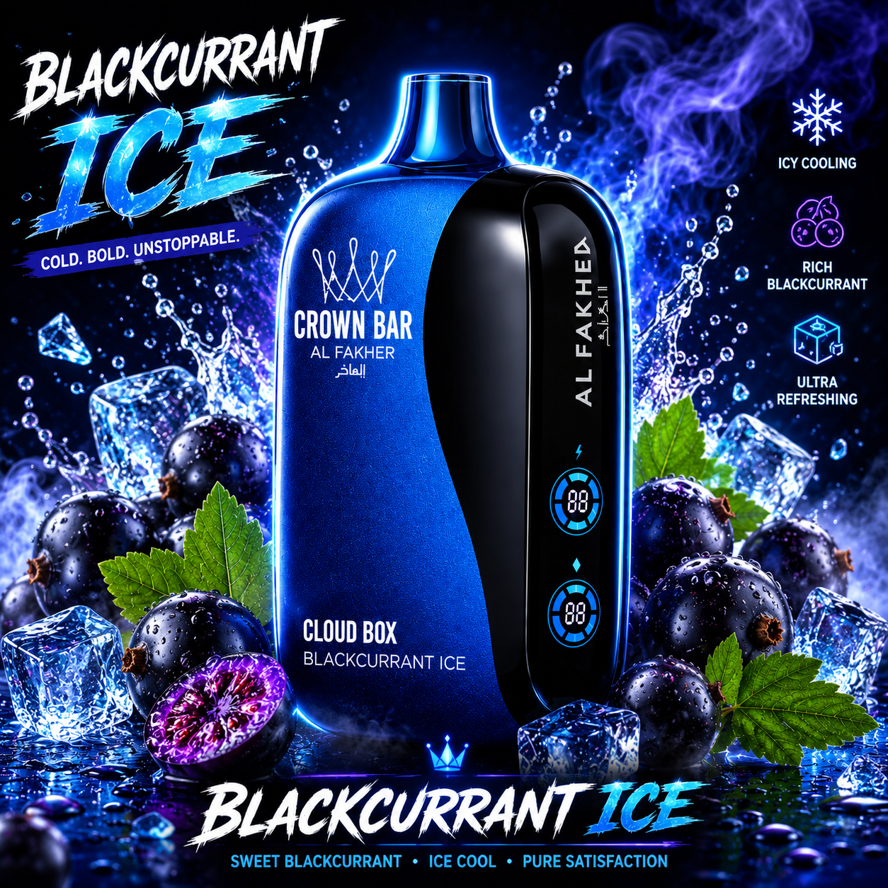 Al Fakher Vape Cloud Box 12000 Puffs - Blackcurrant Ice