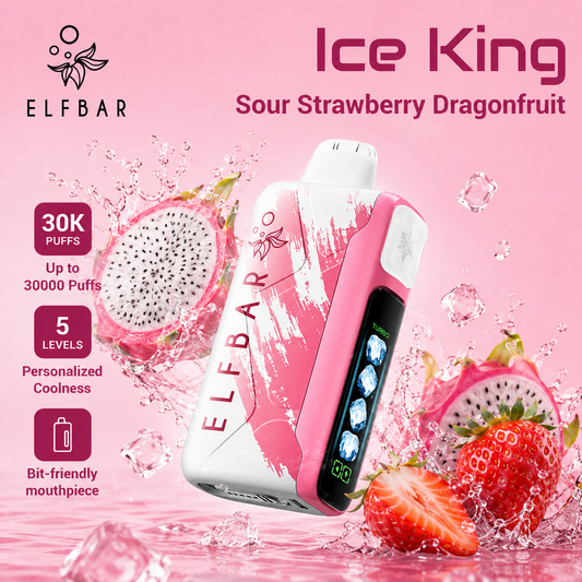 ELF BAR ICE KING 30000 ZÜGE - Sour Strawberry Dragonfruit