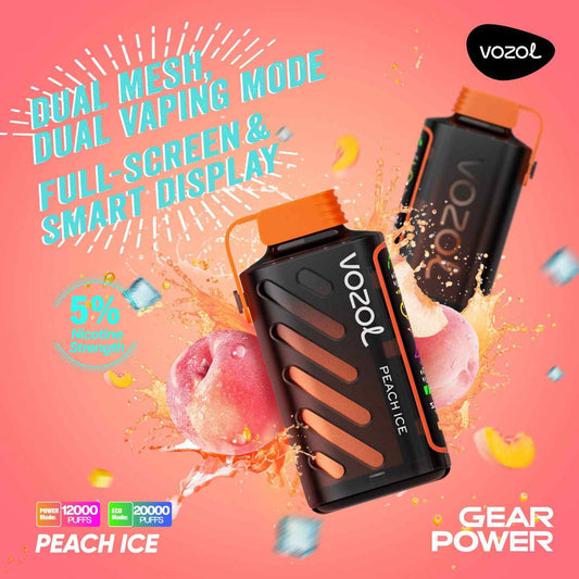 VOZOL GEAR POWER 20000 ZÜGE - Peach Ice 20MG