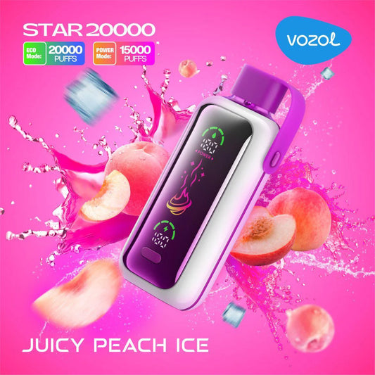 VOZOL STAR 20000 ZÜGE - Juicy Peach Ice 50MG