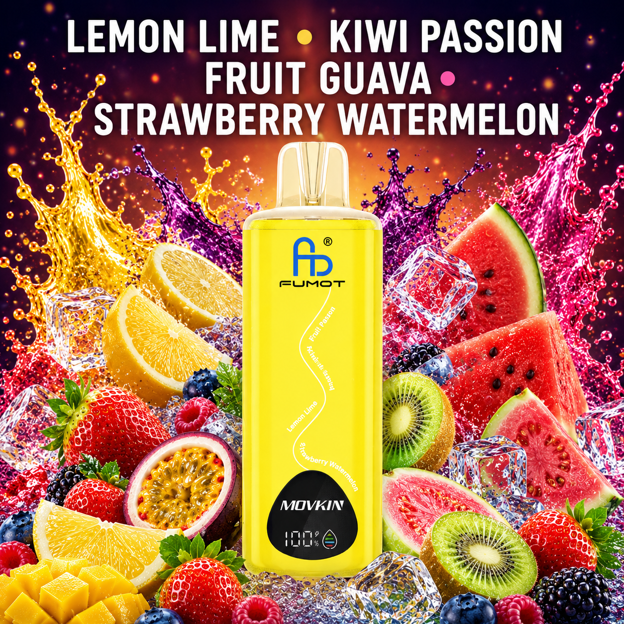 Fumot RandM Eco 3in1 24000 ZÜGE - Lemon Lime - Kiwi Passion Fruit Guava - Strawberry Watermelon