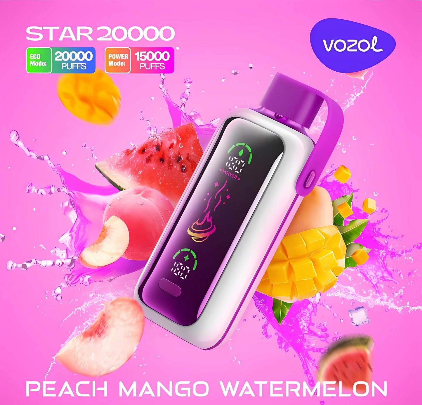VOZOL STAR 20000 ZÜGE - Peach Mango Watermelon