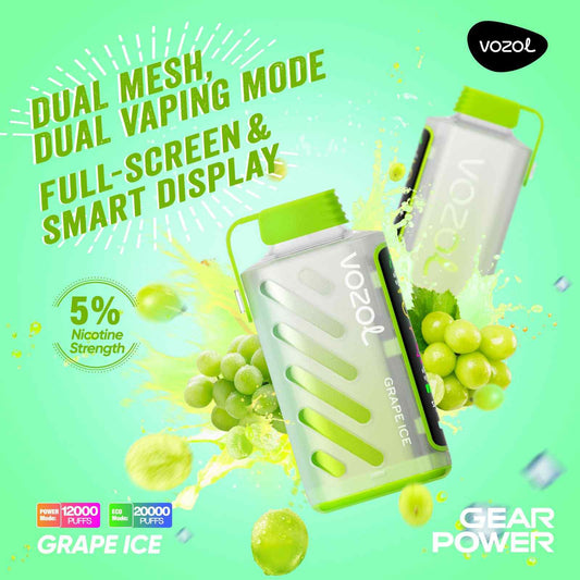 VOZOL GEAR POWER 20000 ZÜGE - Grape Ice 20MG