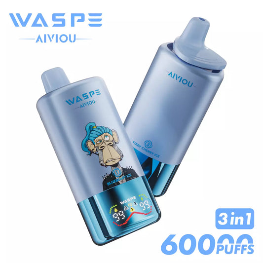 WASPE AIVIOU 60000 ZÜGE - Blueberry Raspberry & Blueberry Cotton Candy & Double Apple Ice