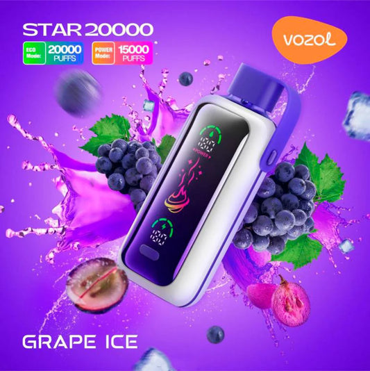VOZOL STAR 20000 ZÜGE - Grape Ice 50MG