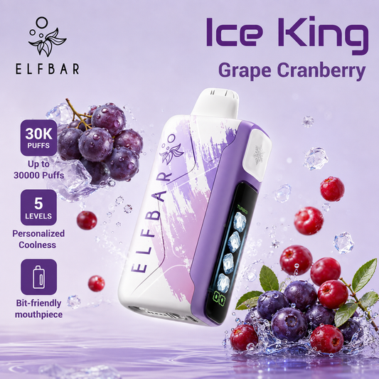 ELF BAR ICE KING 30000 ZÜGE - Grape Cranberry