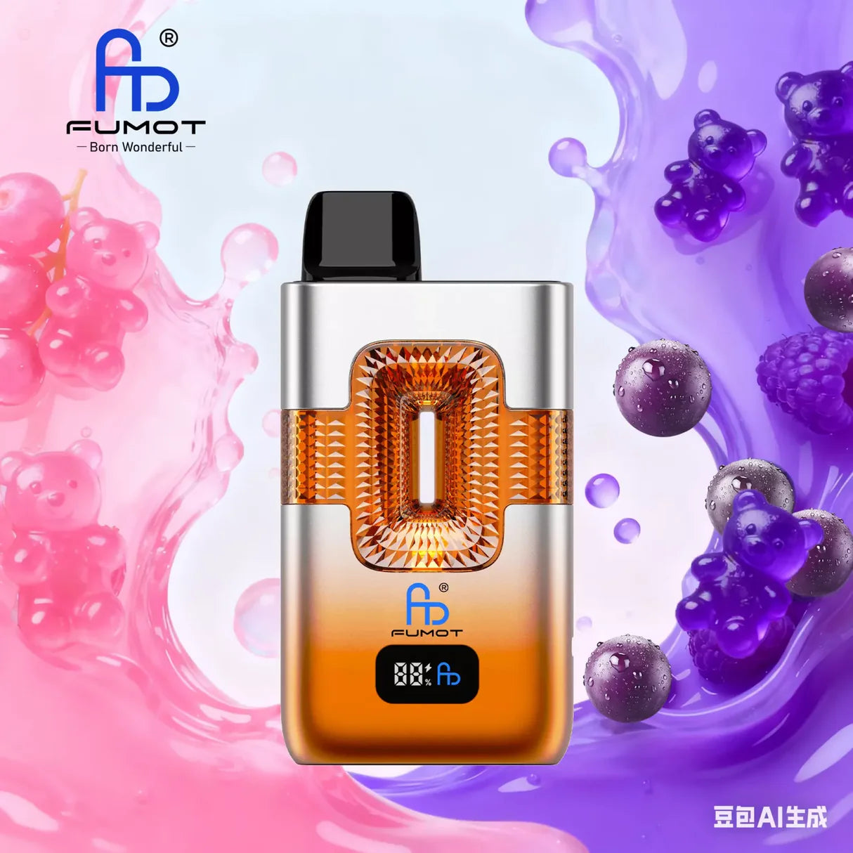 FUMOT ECO 2IN1 50000 ZÜGE - Grape Gummy Bear & Strawberry Gummy Bear