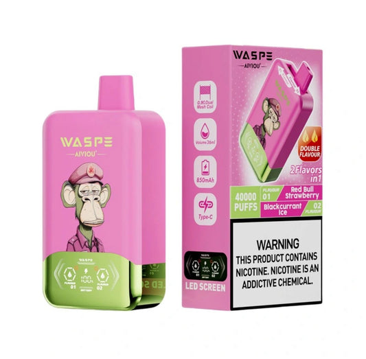 WASPE AIVIOU 40000 ZÜGE - Red Bull Strawberry & Blackcurrant Ice