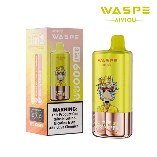 WASPE AIVIOU 60000 ZÜGE - Peach Ice & Pineapple Mango Peach & Cranberry Lemon