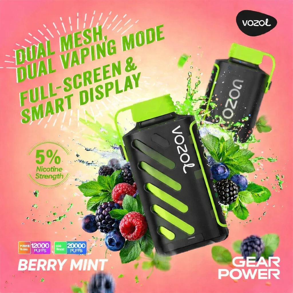 VOZOL GEAR POWER 20000 ZÜGE - Berry Mint 20MG