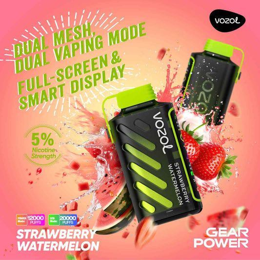 VOZOL GEAR POWER 20000 ZÜGE - Strawberry Watermelon 20MG