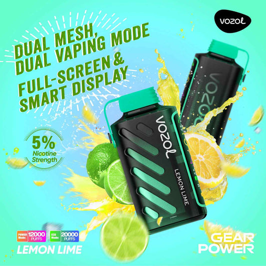 VOZOL GEAR POWER 20000 ZÜGE - Lemon Lime 20MG