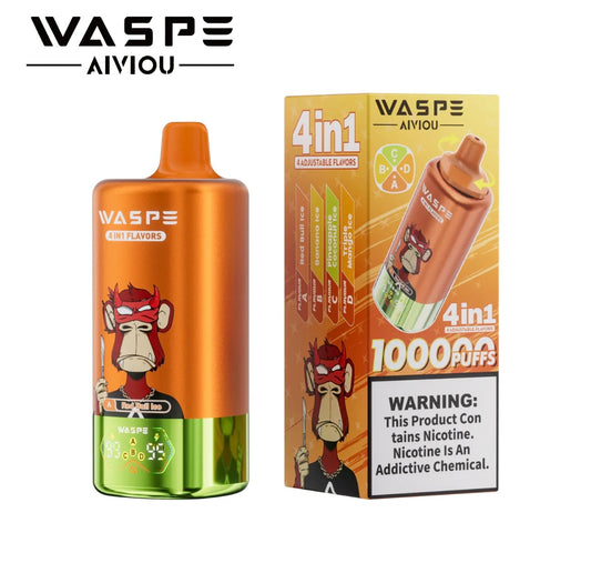 WASPE 4-in-1 100000 ZÜGE - Red Bull Ice / Banana Ice / Pineapple Coconut Ice / Triple Mango Ice