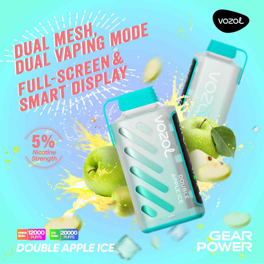 VOZOL GEAR POWER 20000 ZÜGE - Double Apple Ice 20MG