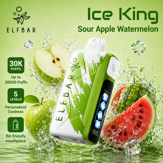 ELF BAR ICE KING 30000 ZÜGE - Sour Apple Watermelon