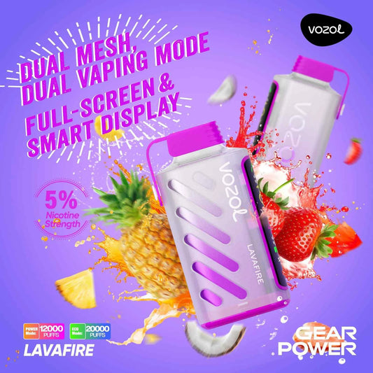 VOZOL GEAR POWER 20000 ZÜGE - Lavafire 20MG