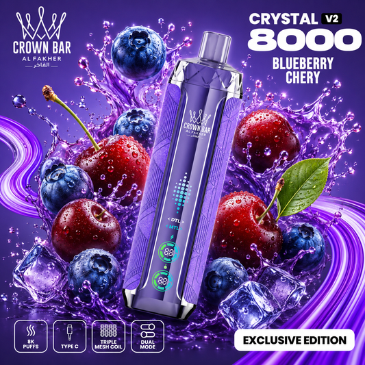 AL FAKHER CRYSTAL V2 8000 PUFFS - Blueberry Cherry