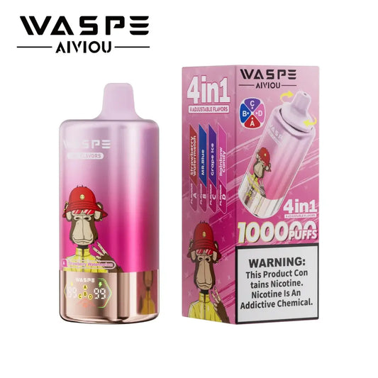 WASPE 4-in-1 100000 ZÜGE - Strawberry Watermelon / Mr.Blue / Grape Ice / Rainbow Candy