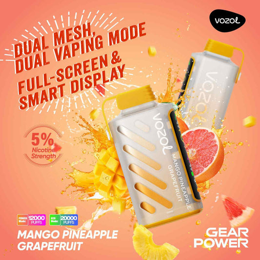 VOZOL GEAR POWER 20000 ZÜGE - Mango Pineapple Grapefruit 20MG